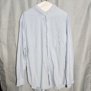 Chaps Light Blue Striped Button Down Shirt